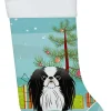 Christmas Tree and Japanese Chin Christmas Stocking BB1602CS