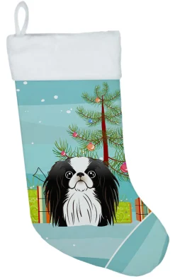 Christmas Tree and Japanese Chin Christmas Stocking BB1602CS