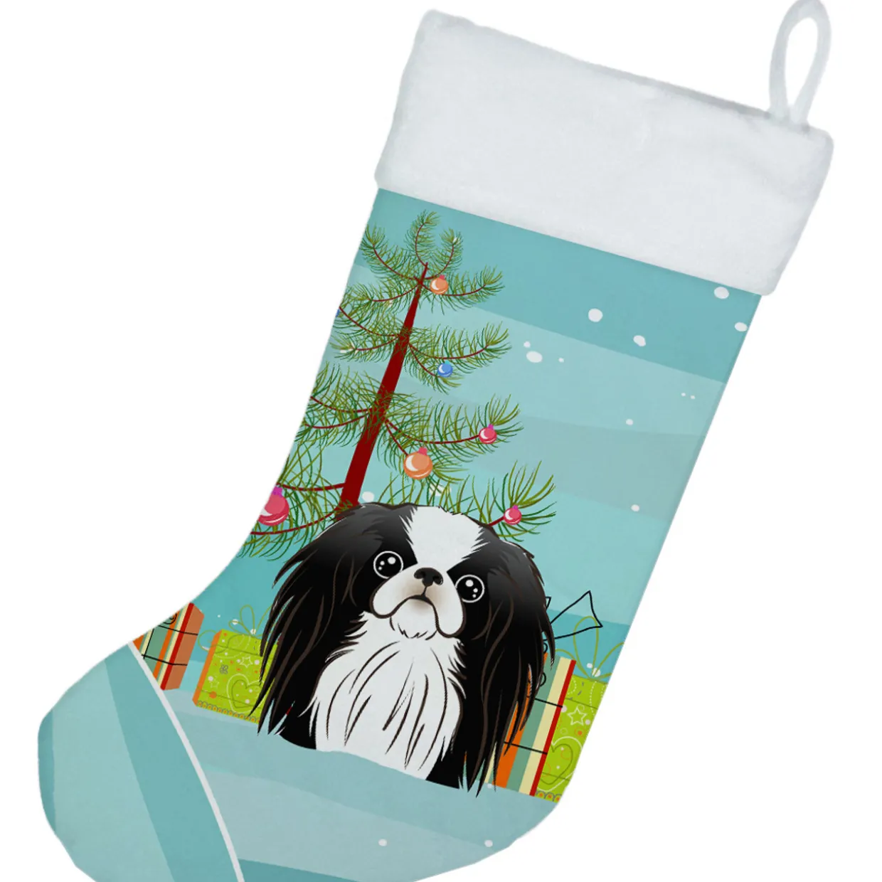 Christmas Tree and Japanese Chin Christmas Stocking BB1602CS