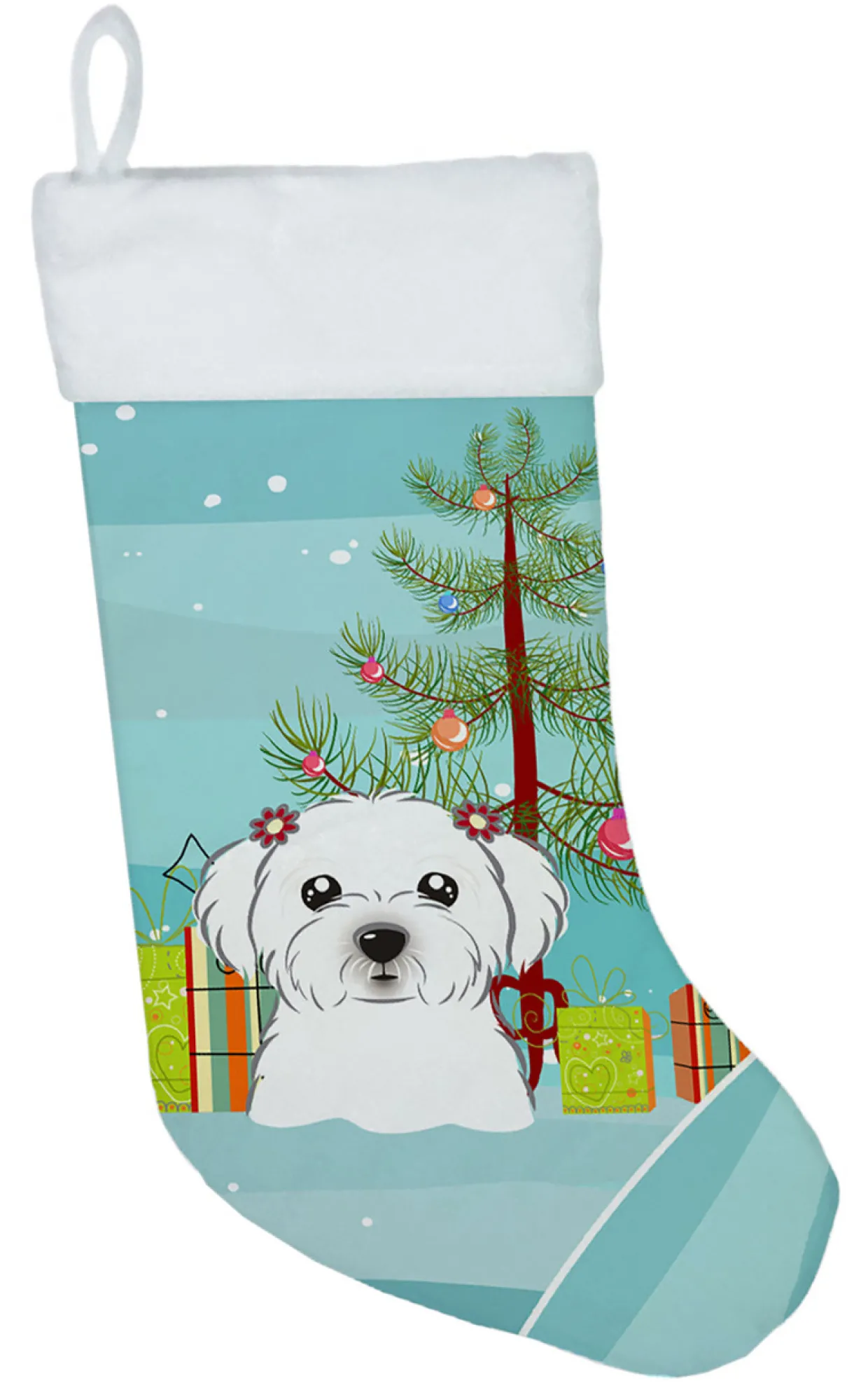 Christmas Tree and Maltese Christmas Stocking BB1580CS