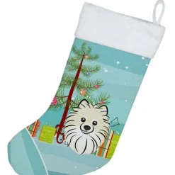 Christmas Tree and Pomeranian Christmas Stocking BB1579CS