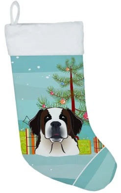 Christmas Tree and Saint Bernard Christmas Stocking BB1618CS