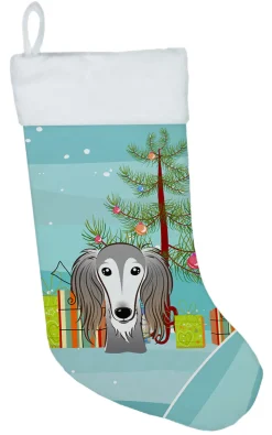 Christmas Tree and Saluki Christmas Stocking BB1601CS