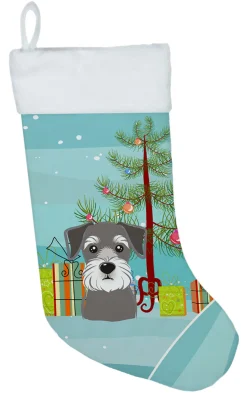 Christmas Tree and Schnauzer Christmas Stocking BB1578CS
