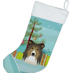 Christmas Tree and Sheltie Christmas Stocking BB1614CS