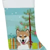 Christmas Tree and Shiba Inu Christmas Stocking BB1597CS