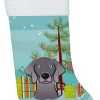 Christmas Tree and Weimaraner Christmas Stocking BB1603CS
