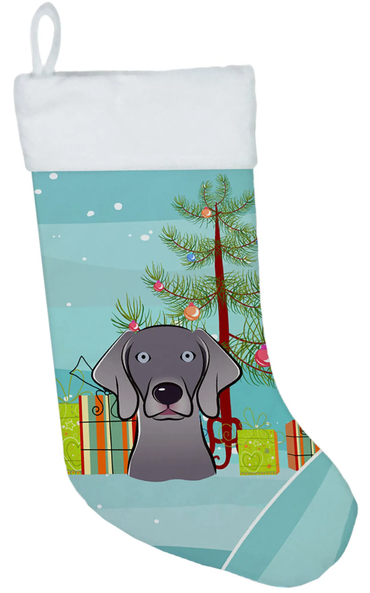 Christmas Tree and Weimaraner Christmas Stocking BB1603CS