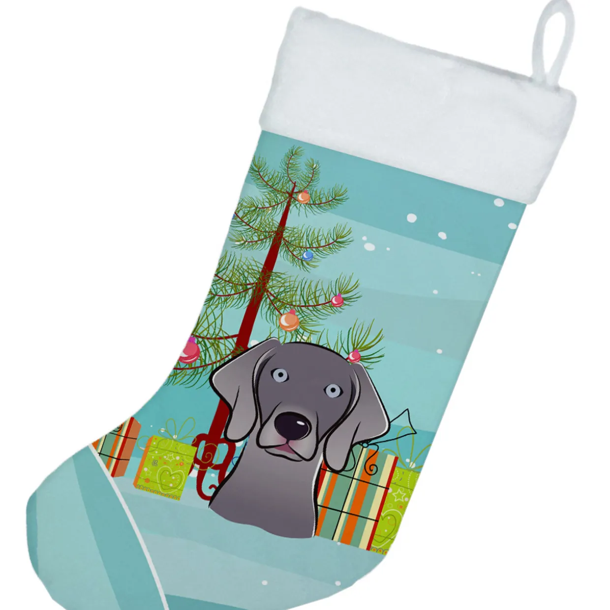 Christmas Tree and Weimaraner Christmas Stocking BB1603CS