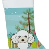 Christmas Tree and White Poodle Christmas Stocking BB1629CS