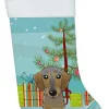 Christmas Tree and Wirehaired Dachshund Christmas Stocking BB1605CS
