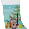 Christmas Tree and Yorkie Puppy Christmas Stocking BB1604CS