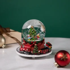 Christmas Tree with Revolving Train Musical Snow Globe - 6.5"