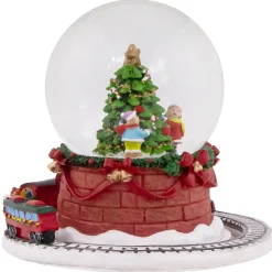 Christmas Tree with Revolving Train Musical Snow Globe - 6.5