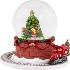 Christmas Tree with Revolving Train Musical Snow Globe - 6.5
