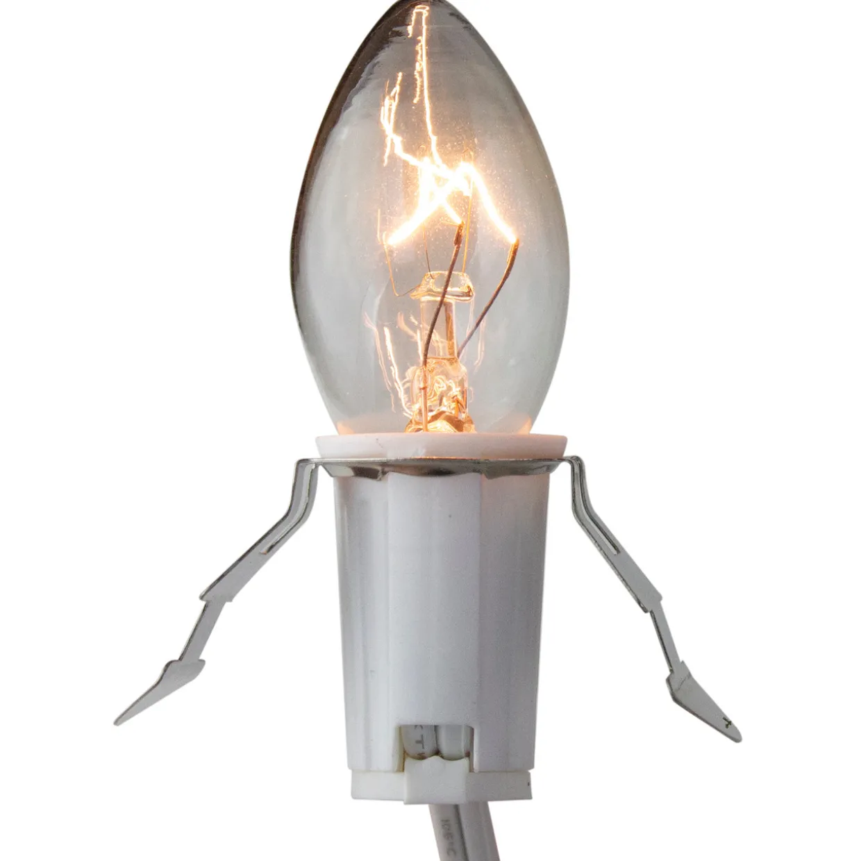 Christmas Village Replacement C7 Single Light Cord, 6' White Wire