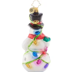 Christopher Radko Light The Night Snowman Glass Christmas Ornament 1021614