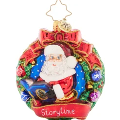 Christopher Radko Santa's Story Time Gem Glass Christmas Ornament 1021438