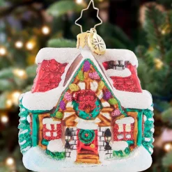Christopher Radko The Coziest Cottage Gem Glass Christmas Ornament 1021425