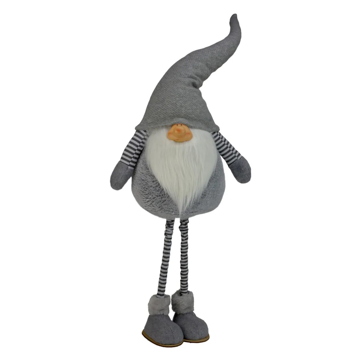 Chubby Adjustable Height Smirking Gnome - 42" - Gray and White