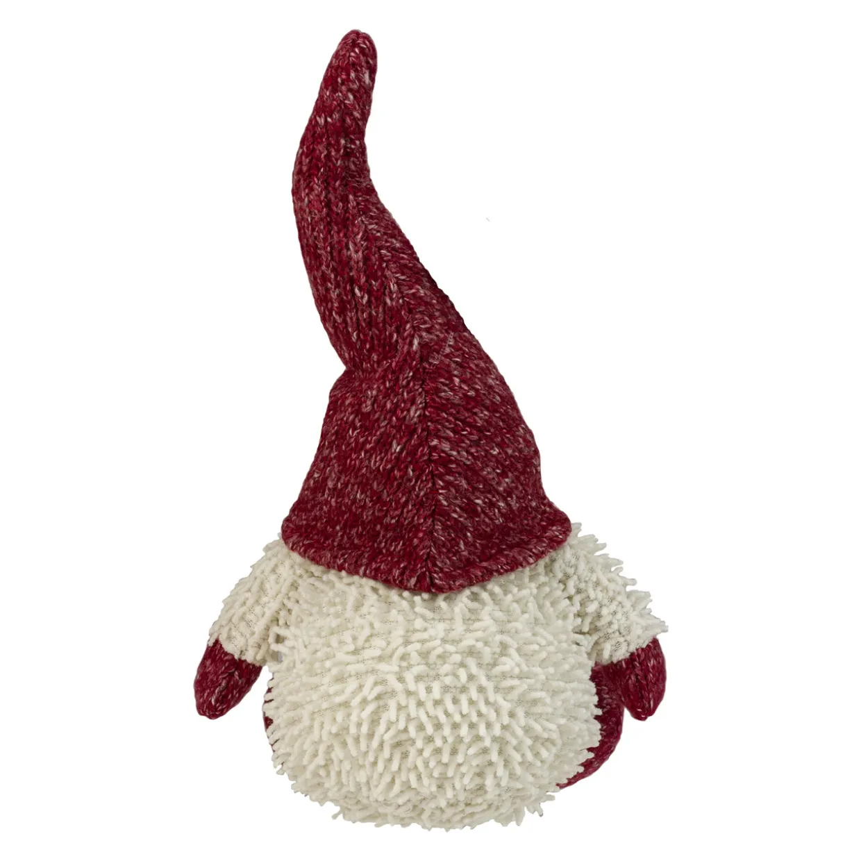 Chubby Smiling Gnome Plush Christmas Figure - 15" - Ivory and Red