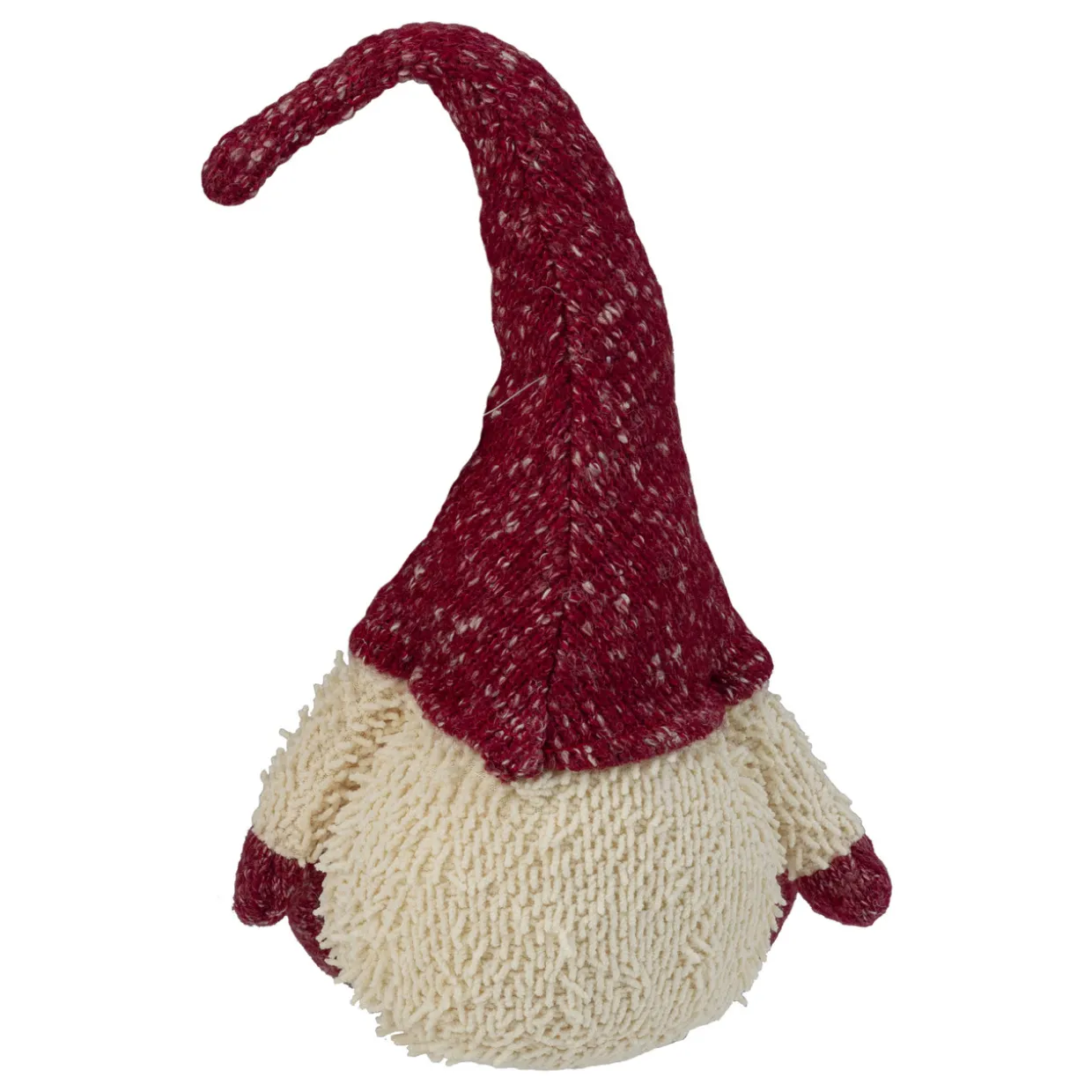 Chubby Smiling Gnome Plush Christmas Figure - 17" - Ivory and Red