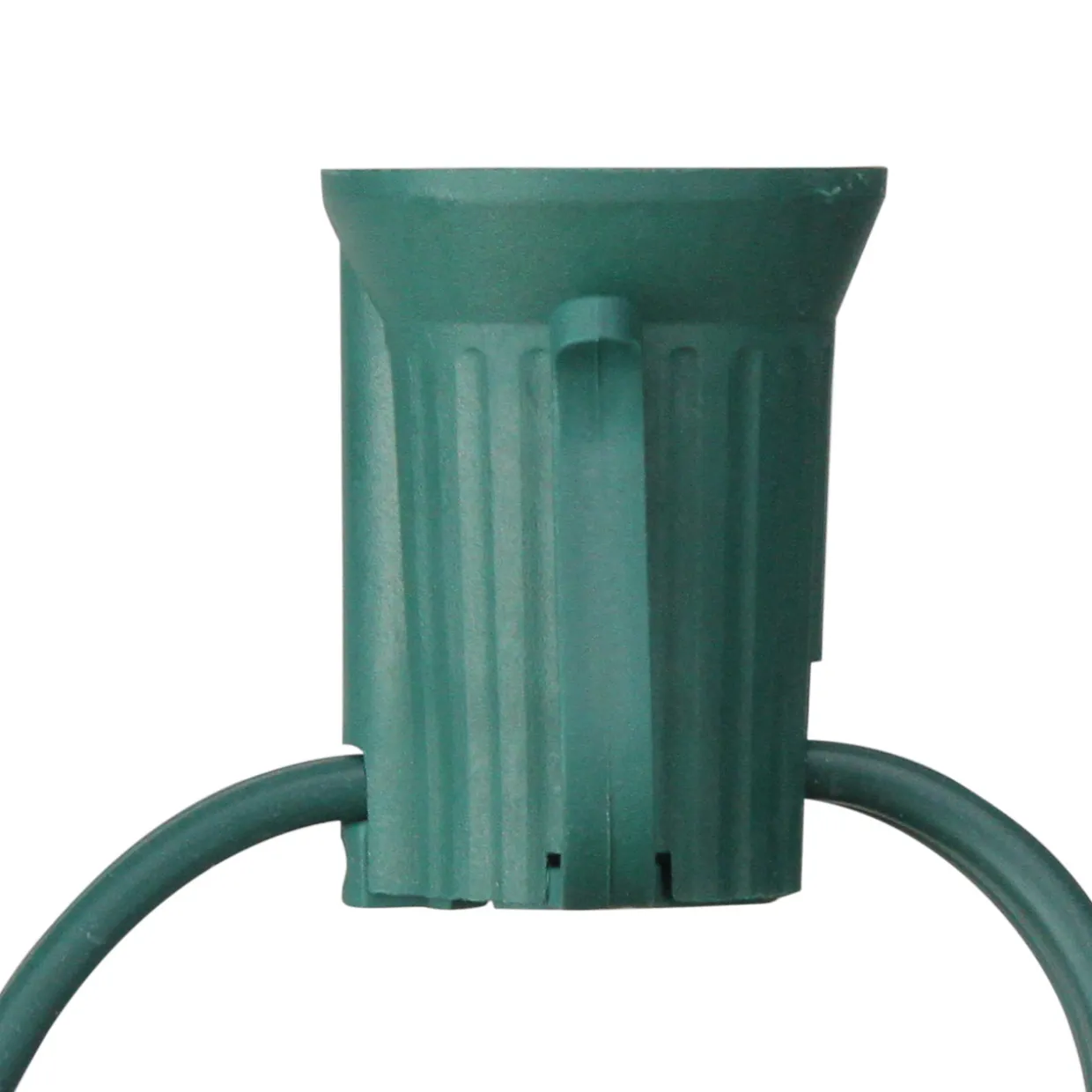 Commercial C9 Christmas Light Socket Set - 100' - 12" Spacing Green Wire