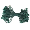 Commercial C9 Christmas Light Socket Set - 50' - Green - 12" Spacing