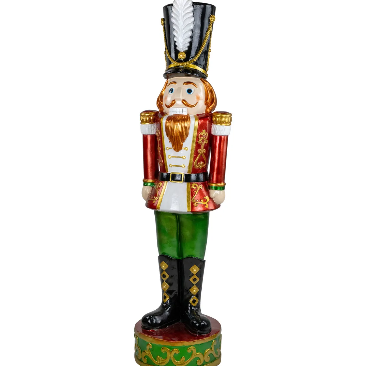 Commercial Christmas Nutcracker Soldier with Decorative Base - 5.25' - Red and Green