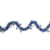 Commercial Christmas Tinsel Snowflake Garland - 50' x 2" - Royal Blue and Silver - Unlit