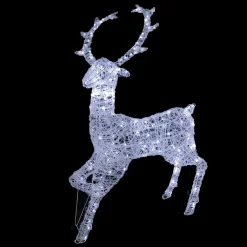 Commercial Grade Acrylic Reindeer Outdoor Christmas Decoration - 46.5" - Pure White LED