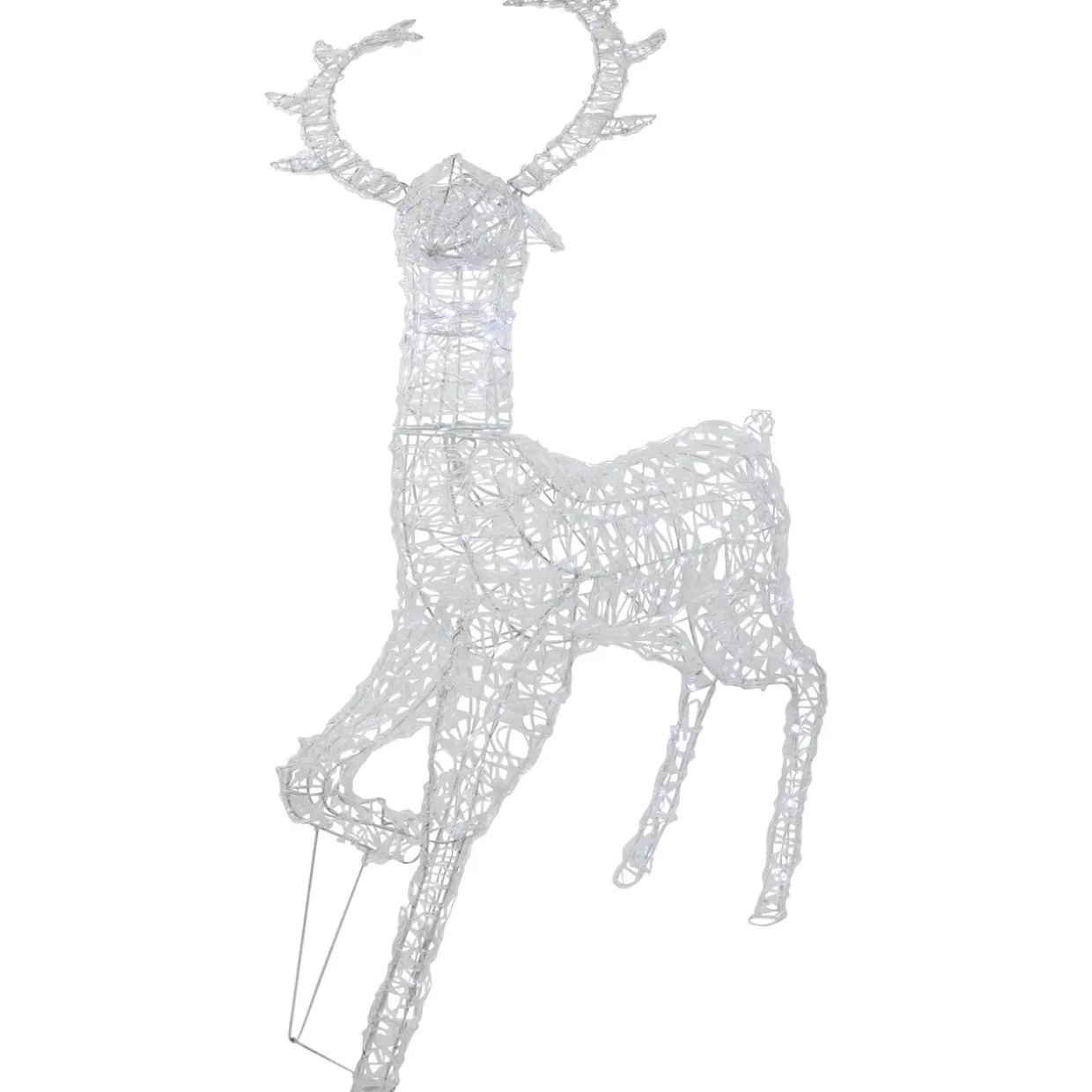 Commercial Grade Acrylic Reindeer Outdoor Christmas Decoration - 46.5" - Pure White LED