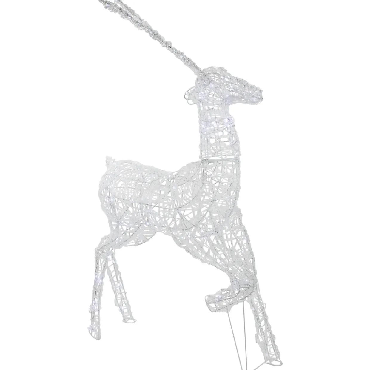 Commercial Grade Acrylic Reindeer Outdoor Christmas Decoration - 46.5" - Pure White LED