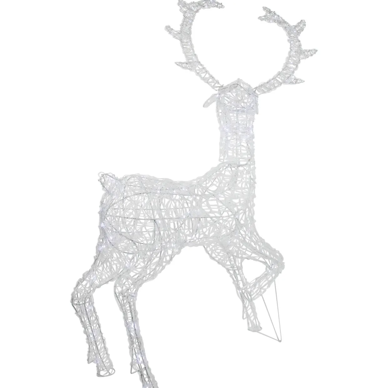 Commercial Grade Acrylic Reindeer Outdoor Christmas Decoration - 46.5" - Pure White LED