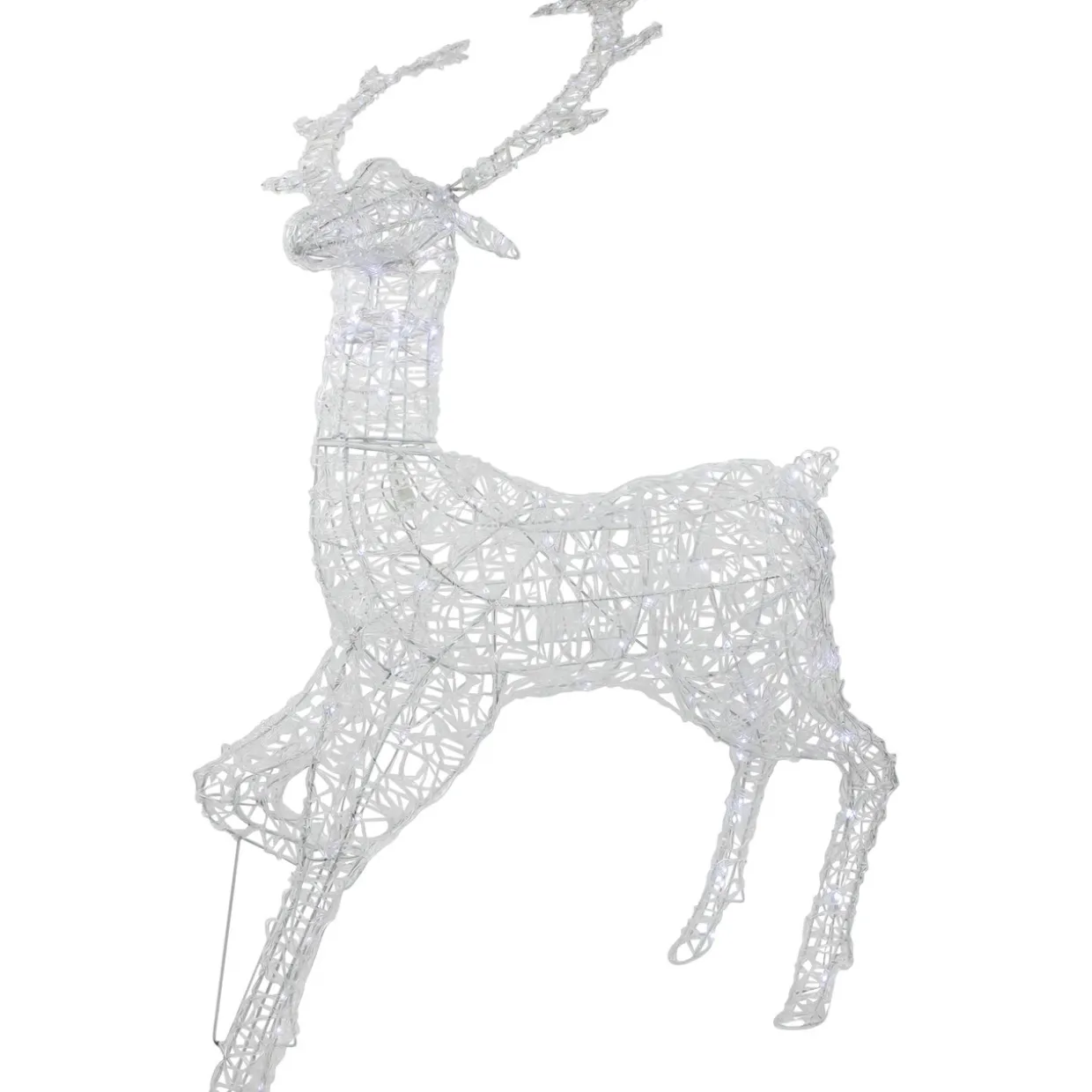 Commercial Grade Acrylic Reindeer Outdoor Christmas Decoration - 46.5" - Pure White LED