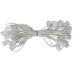 Commercial Grade C9 Christmas Light Socket Set - 25' - White Wire