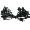 Commercial Grade C9 Christmas Light Socket Set - 25' - Black Wire