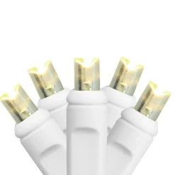 Commercial Grade LED Wide Angle Christmas Lights - Warm White - 3ct - 17.5' White Wire