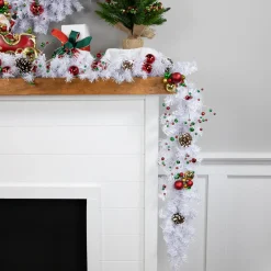 Commercial Length White Canadian Pine Artificial Christmas Garland - 100' x 8