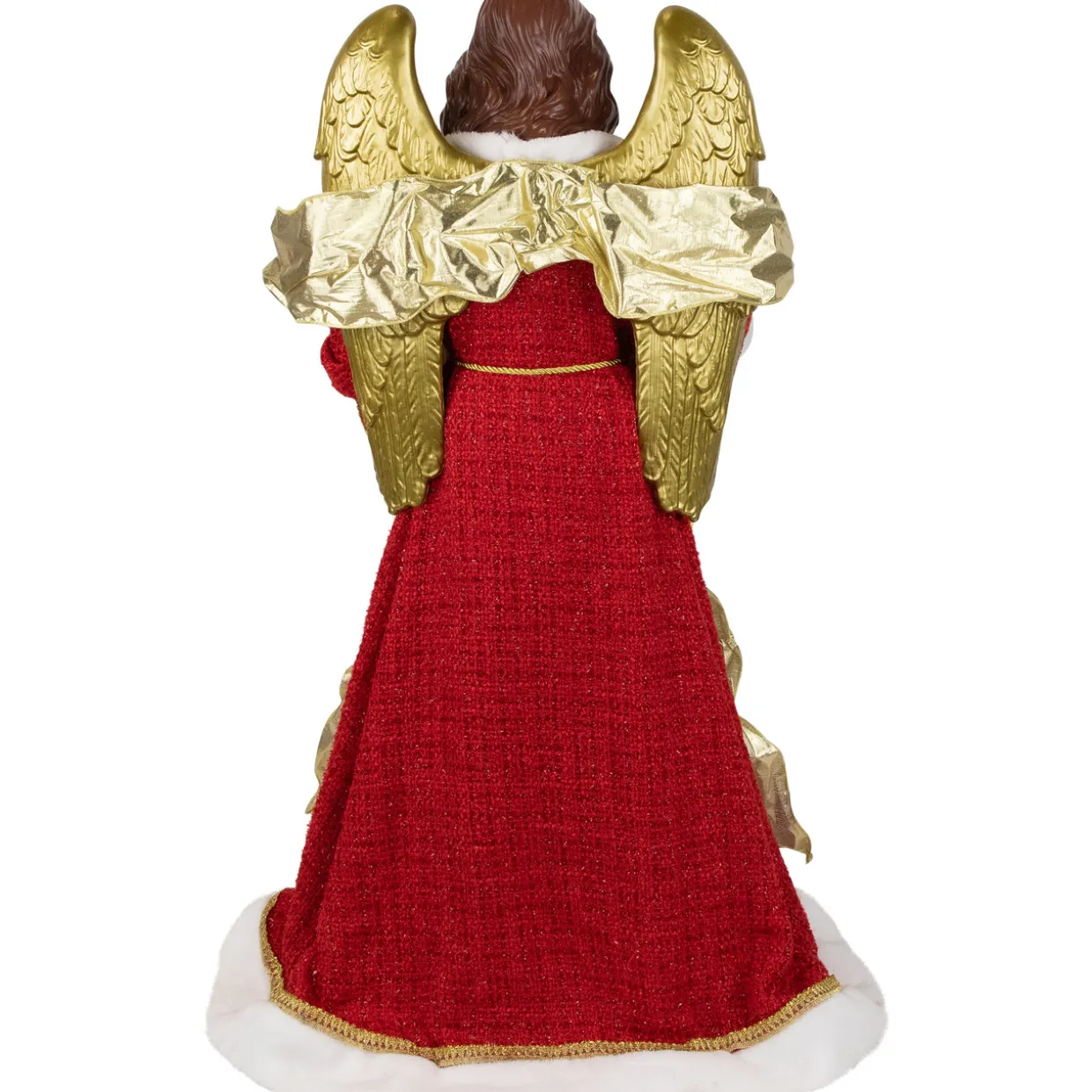Commercial Size Angel Christmas Tree Topper with Wreath - 3' - Red and Green - Unlit