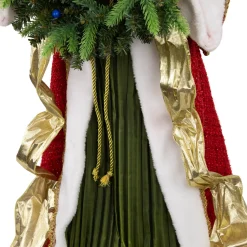 Commercial Size Angel Christmas Tree Topper with Wreath - 3' - Red and Green - Unlit