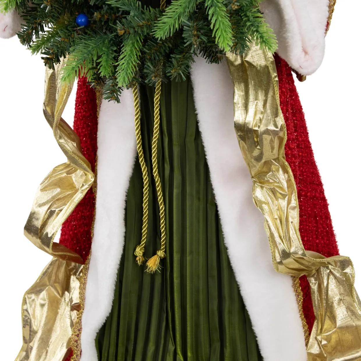 Commercial Size Angel Christmas Tree Topper with Wreath - 3' - Red and Green - Unlit