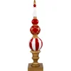Commercial Size Candy Cane Ball Finial Christmas Decoration 48" - Red and White