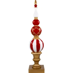 Commercial Size Candy Cane Ball Finial Christmas Decoration 48" - Red and White