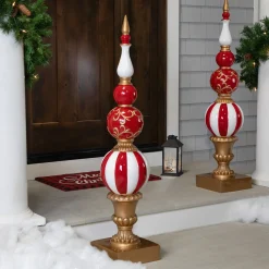 Commercial Size Candy Cane Ball Finial Christmas Decoration 48