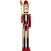 Commercial Size Christmas Nutcracker King with Scepter - 6' - Red, Black and Gold