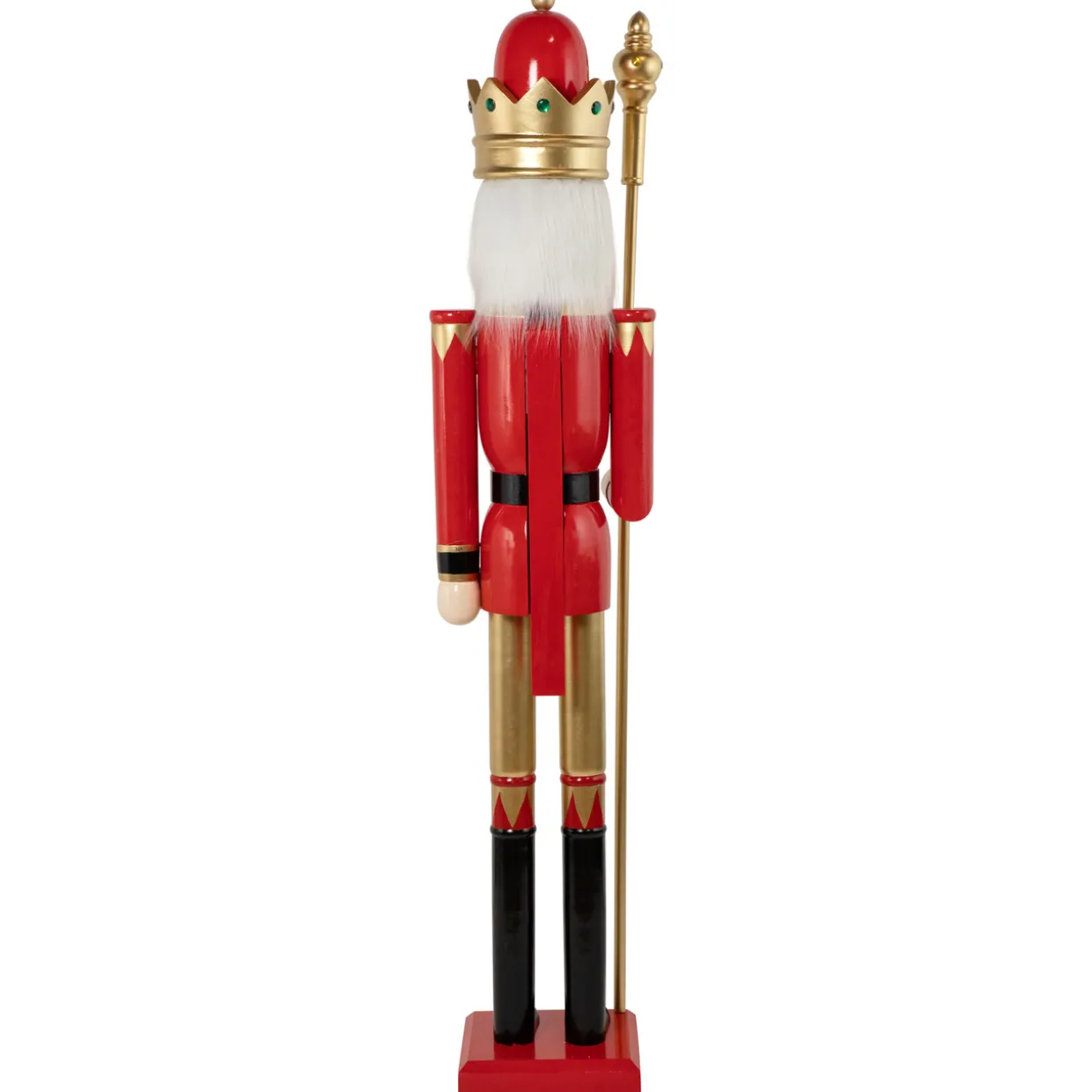Commercial Size Christmas Nutcracker King with Scepter - 6' - Red, Black and Gold