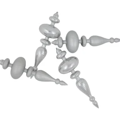 Commercial Size 2-Finish Christmas Finial Shatterproof Ornaments - Silver -12