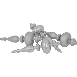 Commercial Size 2-Finish Christmas Finial Shatterproof Ornaments - Silver -12