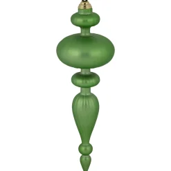 Commercial Size 2-Finish Christmas Finial Shatterproof Ornaments - Green -12